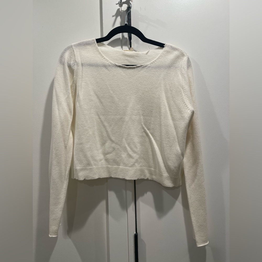 NWT! LoveShackFancy White Shane Sweater Size S